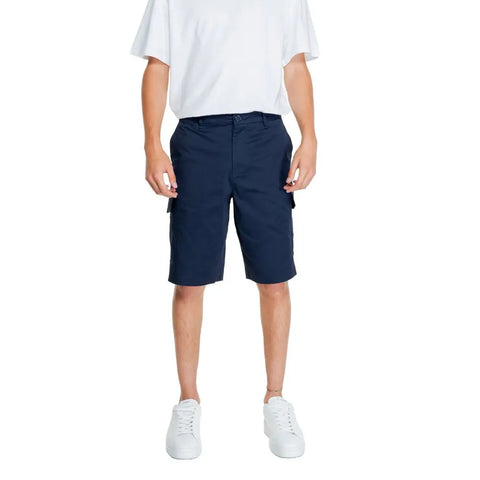 Blue Cotton Bermuda Armani Exchange