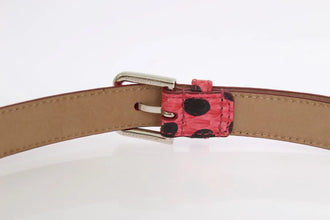 Pink Polka Snakeskin Silver Buckle Belt Dolce & Gabbana