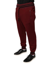Dolce & Gabbana Dark Red Cotton Men Jogger Sweatpants Pants
