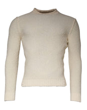 KANGRA Beige Wool Knit Long Sleeve Round Neck Pullover Sweater