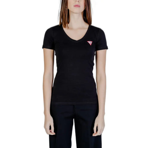 Black Cotton T-Shirt Guess