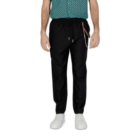 Gianni Lupo Black Polyester Pant