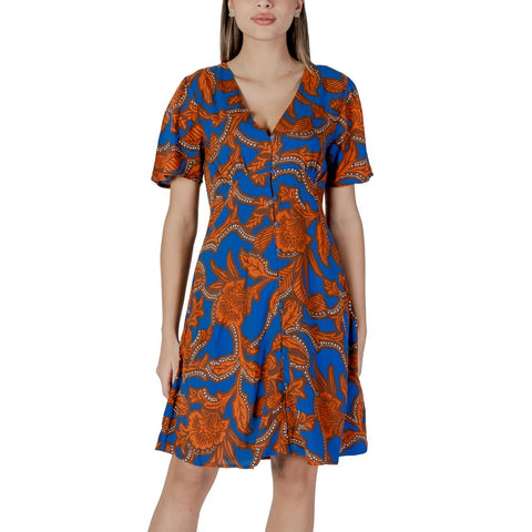 B.Young Blue Viscose Midi