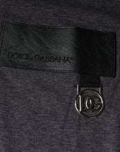 Dolce & Gabbana Gray Logo Patch Cotton Crew Neck T-shirt