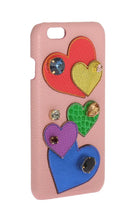 Pink Leather Heart Crystal Phone Case Dolce & Gabbana