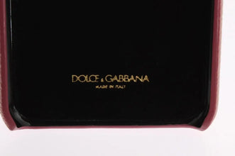Pink Leather Heart Crystal Phone Case Dolce & Gabbana