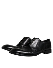 Dolce & Gabbana Black Leather Derby Formal Men Dress Shoes