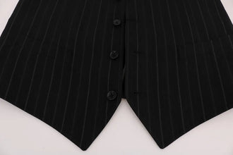 Black STAFF Cotton Striped Vest Dolce & Gabbana