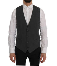 Gray STAFF Cotton Striped Vest Dolce & Gabbana