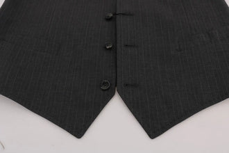 Gray STAFF Cotton Striped Vest Dolce & Gabbana