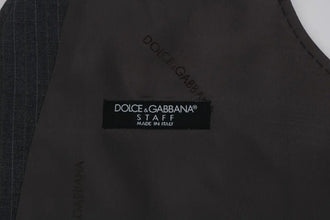 Gray STAFF Cotton Striped Vest Dolce & Gabbana