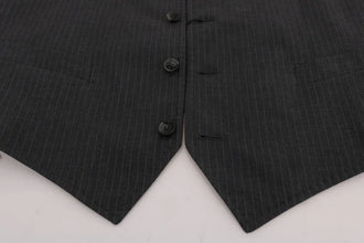 Gray STAFF Cotton Striped Vest Dolce & Gabbana