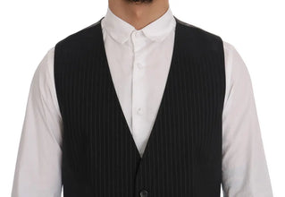 Gray STAFF Cotton Striped Vest Dolce & Gabbana