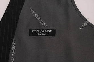 Gray STAFF Cotton Striped Vest Dolce & Gabbana