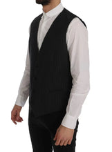 Gray STAFF Cotton Striped Vest Dolce & Gabbana