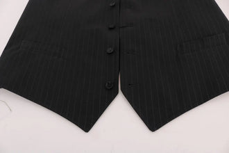 Gray STAFF Cotton Striped Vest Dolce & Gabbana