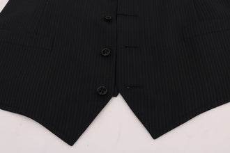 Black STAFF Wool Striped Vest Dolce & Gabbana