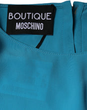 Boutique Moschino Blue Round Neckline Long Sleeves Blouse Top