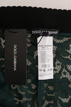 Green Floral Lace Leggings Pants Dolce & Gabbana