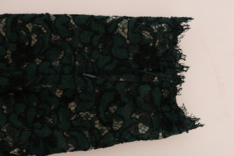 Green Floral Lace Leggings Pants Dolce & Gabbana