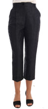 Black Floral Brocade Capri Pants Dolce & Gabbana