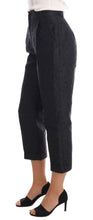 Black Floral Brocade Capri Pants Dolce & Gabbana