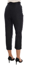 Black Floral Brocade Capri Pants Dolce & Gabbana