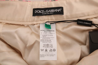 Pink Floral Brocade Capri Pants Dolce & Gabbana