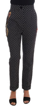 Black Polka Dot Sicily Crystal Pants Dolce & Gabbana