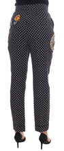 Black Polka Dot Sicily Crystal Pants Dolce & Gabbana