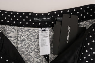 Black Polka Dot Sicily Crystal Pants Dolce & Gabbana