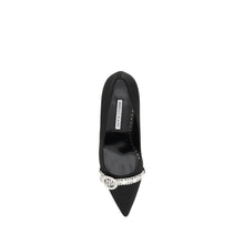 Manolo Blahnik Black Asapump Satin Pumps