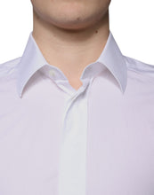 Dolce & Gabbana White Cotton Slim Fit Men GOLD Dress Shirt
