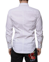 Dolce & Gabbana White Cotton Slim Fit Men MARTINI Dress Shirt