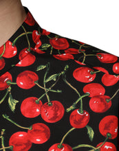 Dolce & Gabbana Black Cherry Cotton Button Down Casual Shirt