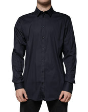 Dolce & Gabbana Black Cotton Blend Formal GOLD Dress Shirt