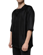Dolce & Gabbana Black Cotton Square Neck Short Sleeve T-shirt