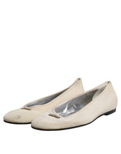 Dolce & Gabbana Beige Fabric Slip On Ballerina Flats Shoes