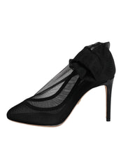 Dolce & Gabbana Black Nylon Mesh Sock Style Boots Shoes