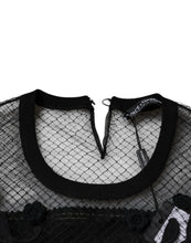 Dolce & Gabbana Black Floral Lace Short Sleeves Blouse Top