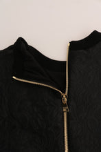 Black Brocade Cocktail Crystal Sweater Dolce & Gabbana