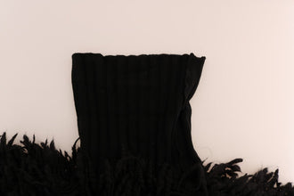 Black Fringes Wool Pullover Sweater Dolce & Gabbana