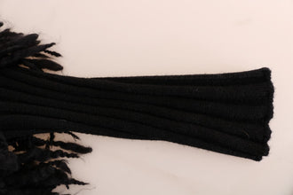 Black Fringes Wool Pullover Sweater Dolce & Gabbana