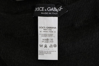 Gray Cashmere Ribbed Stretch Tights Dolce & Gabbana
