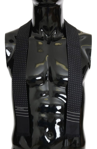 Dark Blue Polka Dotted Silk Scarf Dolce & Gabbana