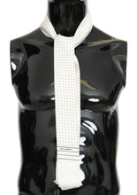 White Polka Dotted Silk Skinny Scarf Dolce & Gabbana