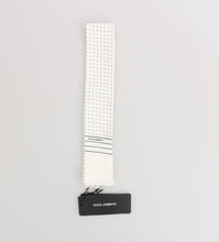 White Polka Dotted Silk Skinny Scarf Dolce & Gabbana