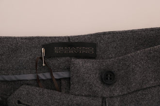 Gray Wool Stretch Slim Pants Ermanno Scervino
