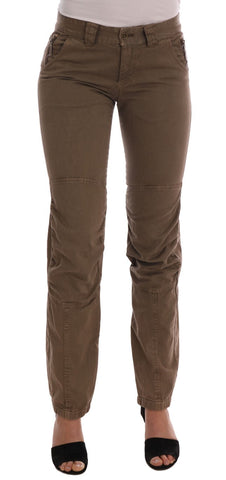 Brown Cotton Casual Slim Fit Pants Ermanno Scervino