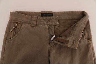 Brown Cotton Casual Slim Fit Pants Ermanno Scervino